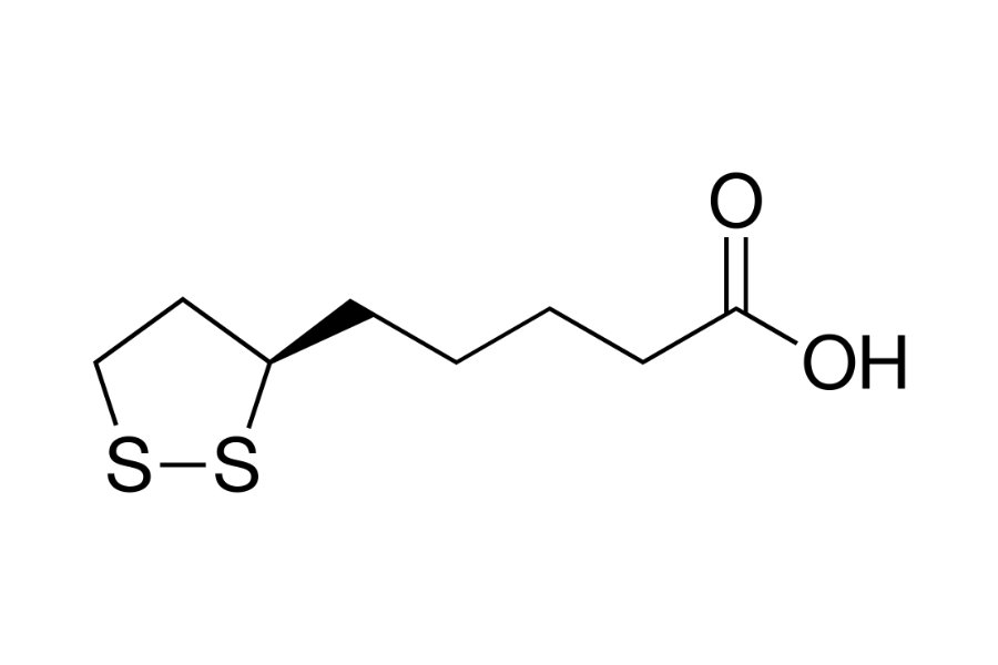Strukturformel von Alpha-Liponsäure
