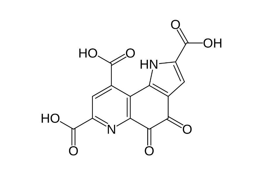 Fórmula estructural de la pirroloquinolina quinona